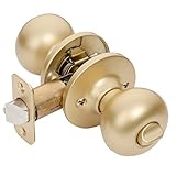 Designers Impressions Bedford Design Satin Brass Round Privacy Door Knob (Bed & Bath)