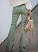 Sidefeel Women Destoryed Flare Jeans Elastic Waist Bell Bottom Denim Pants Medium Green