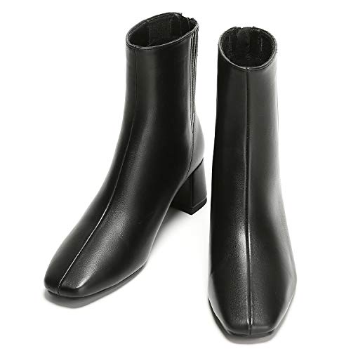 C.PARAVANO Stiefeletten Damen Poliertes Leder I Boots Damen I Stiefeletten Damen Schwarz I Ankle Boots I Chelsea Boots (Schwarz-Zipper F2,38) Cover