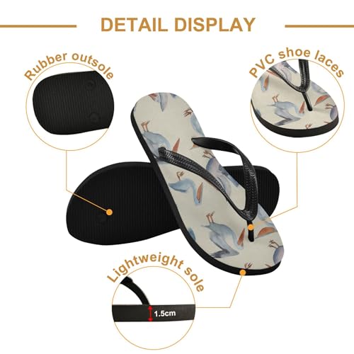 Burbuja Pelicans Flip Flops for Women Men, Soft Thong Sandals Rubber Slippers for Pool Beach Essentials3