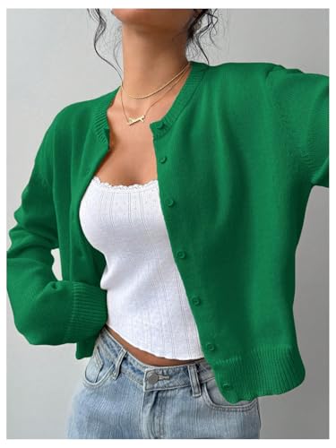 Image of SOLY HUX Women's Button Down Cropped Lightweight Cardigan Sweater Cute Fall Fashion 2026