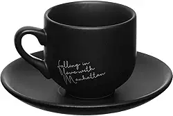 Xícara Café, Western, Porcelana, Manhattan, Preta, 12 peças