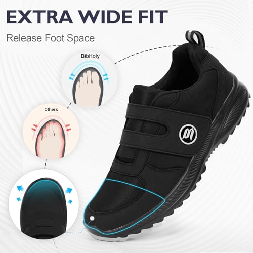 Diabetic Shoes for Women Men Extra Wide Shoes for Swollen Feet Adjustable Orthopedic Shoe Non Silp Neuropathy Walking Shoe for Elderly Foot2