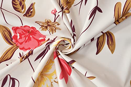Image of 280 TC Fitzy Fitted Bedsheet Queen Size, Elastic Bedsheet, 60x78 + 10 Inches Drop, with 2 Pillow Covers (Fitzy-Twill-Multi-Flower)