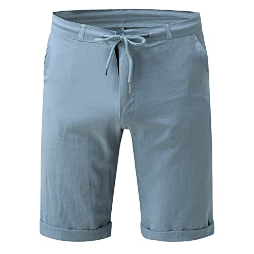 Shorts casual azul para hombre con cordón miniatura 3