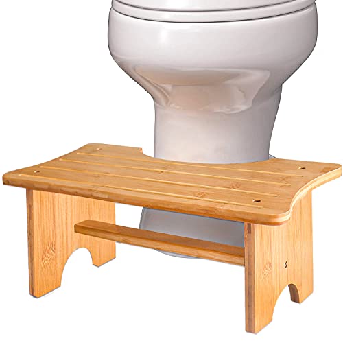 NIUXX Tabouret de Toilette en Bambou pour Pieds - Imperméable et antidérapant - pour Adultes et Enfants - 40 x 20 cm - pour Salle de Bain - Compact - en Une Seule étape - pour Assister la propreté Cover