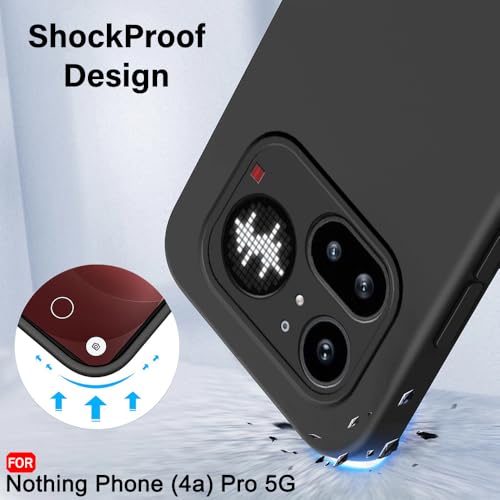Image of TheGiftKart Liquid Silicon Back Cover Case for Nothing Phone 4a Pro 5G | Total Camera Protection | Micro-Fibre Lining Inside | Shockproof Back Cover Case for Nothing Phone 4a Pro 5G (Silicone, Black)