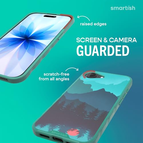 Image of Smartish iPhone 17e /16e MagSafe Case - Gripmunk Magnetic Slim Case [Lightweight + Protective] Drop Tested Thin Grip Cover with Microfiber Lining for Apple iPhone 17e /16e - Moving Mountains