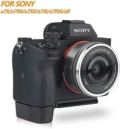 WEPOTO X1E-B Hand Grip Quick Release Plate L Bracket QR Plate Compatible with Sony A9 A7MIII a7RIII a7RII a7II a7SII Camera -Aluminum Padauk
