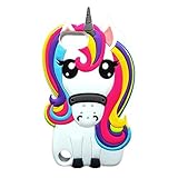 Cute Rainbow Unicorn iPod 5/6 Case,Awin 3D Cute Cartoon Animal Soft Silicone Rubber Case(Rainbow Unicorn)