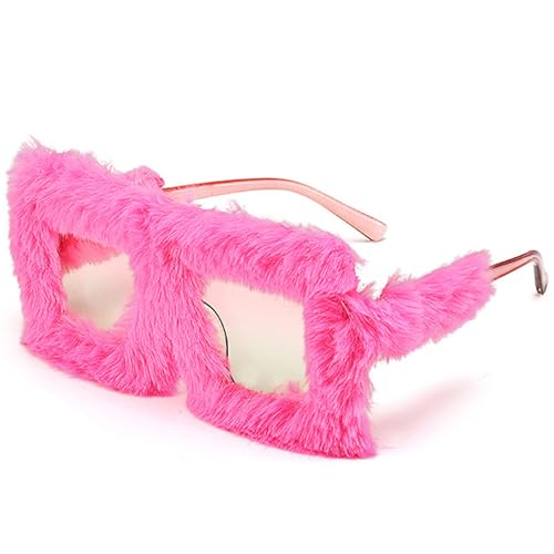 Occhiali da sole con montatura quadrata in morbido peluche, eleganti