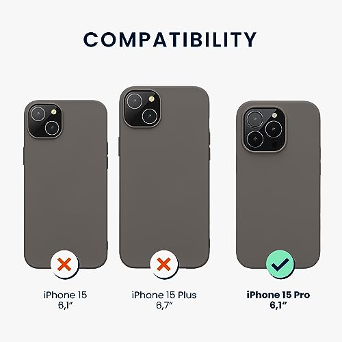 kwmobile Case for iPhone 15 Pro Case - Soft TPU Silicone Cover - Stone Dust - Image 2