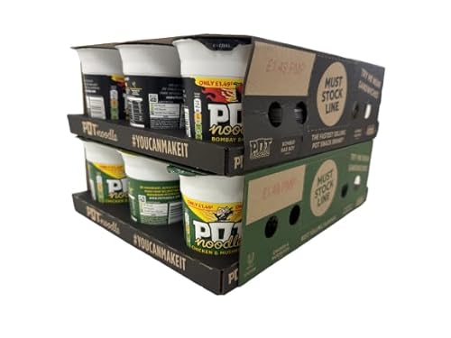 Pot Noodles Selection Pack 12 x 90g (Chicken & Mushroom and Bombay Bad Boy)