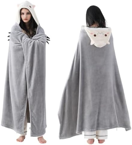 Bunnikins & Clover Wearable Hoodie Blanket for Adults, Warm Oversized Blanket, Soft Flannel Fleece Hoodie Throw Blankets