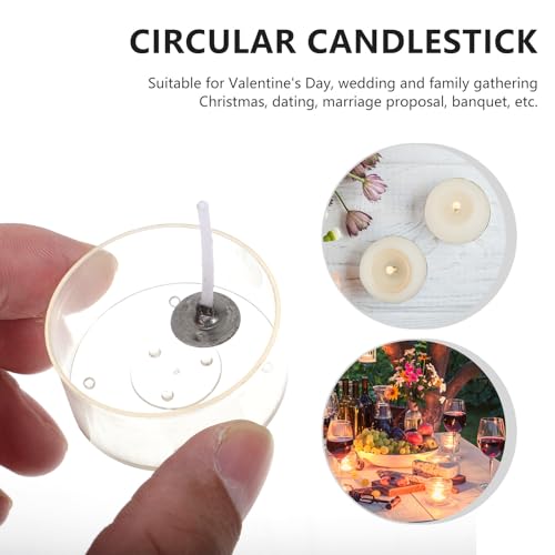 Copa para vela tealight redonda transparente con mechas miniatura 5