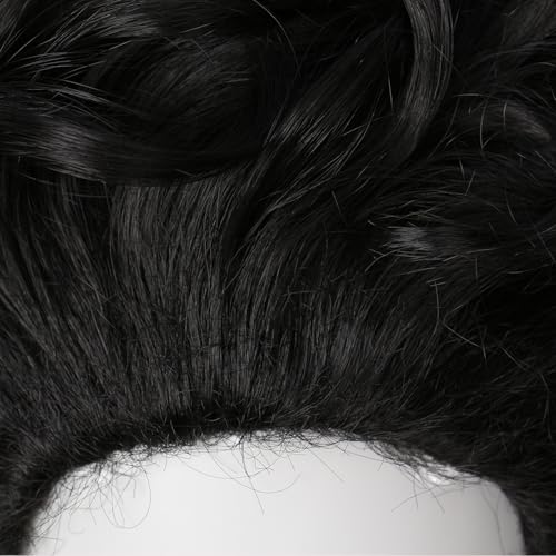 Image of Linfairy Short Black Retro Vintage Wig Big Bouffant Beehive Wigs for Women fits 50s 80s Halloween Costume