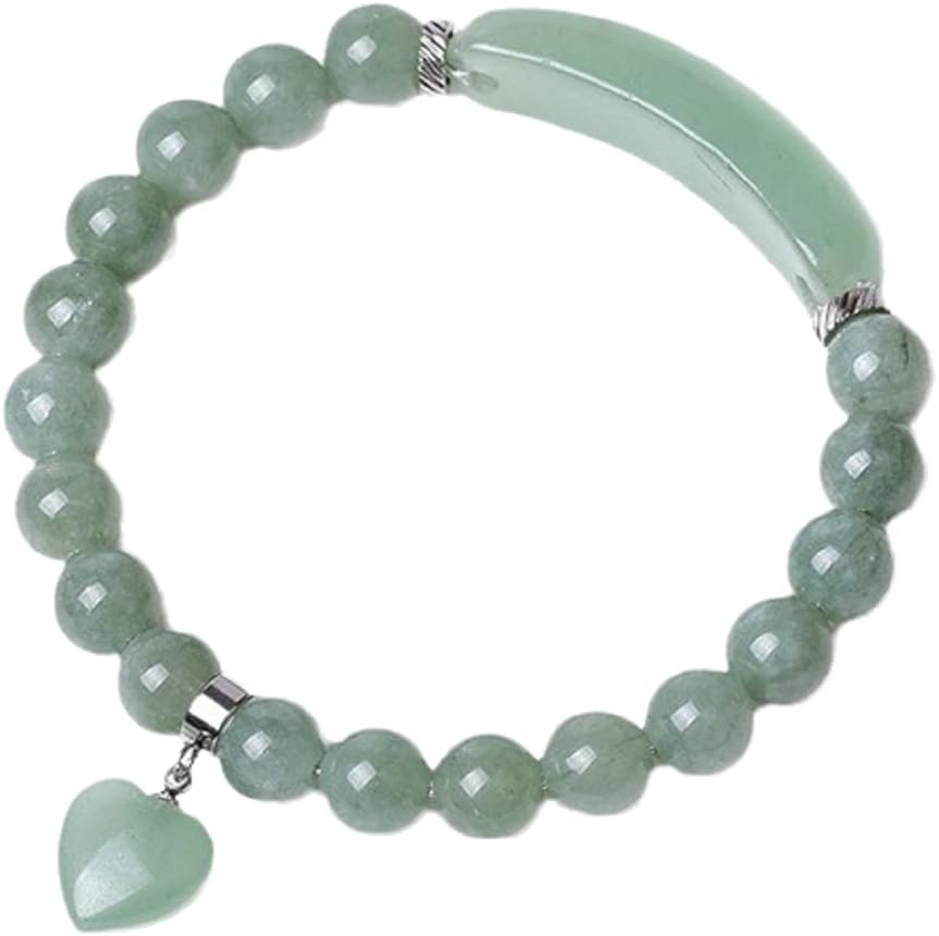 Unisex Healing Stone Bracelets Dangle Heart Natural Gemstone Charm Stretch Bracelet Crystal Energy Heart Charm Tiger Eye 12MM Beads Bracelet Handmade Meditation Stone Jewelry Elastic Yoga Bracelet