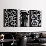JORCEDI 3er Poster Set, Wandbildern Mit Leopardenmuster Und 