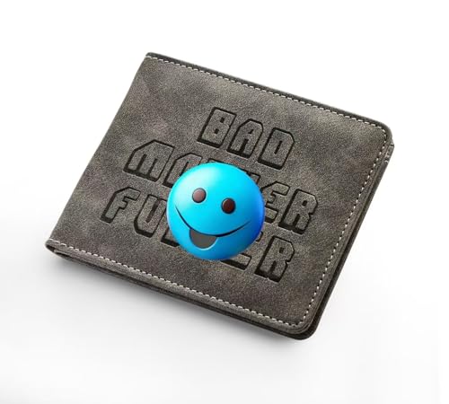 Image of Embroidered Bad Mother f ker Leather Wallet (grey)