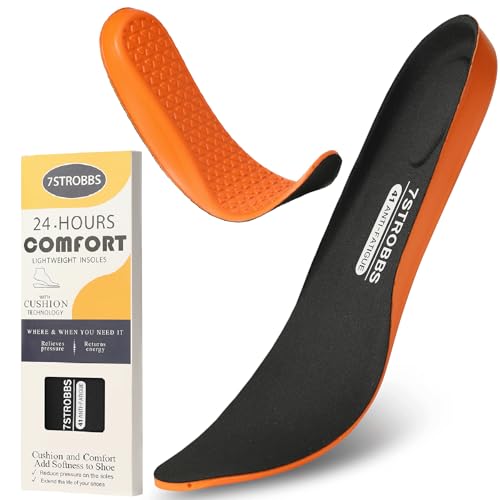 7STROBBS Plantillas Gel Hombre Trabajo,Plantillas Amortiguación y Cómodas para Botas Calzado de Antideslizantes Comodidad Todo el Día,Negro EU41