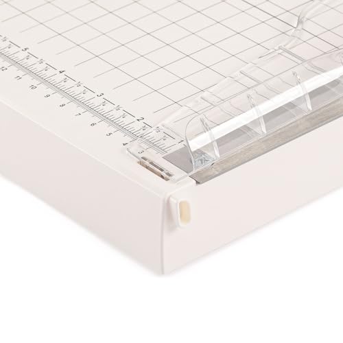 Miniatura 4 de Vaessen Creative Guillotina De Papel 30 Cm Blanco Roto-Cortadora Para Vinilo, Carton Y Cartulina A4, A5 Y A6-Cizalla Para Bricolaje, Scrapbooking, Journaling, Tarjetas Y Manualidades, 30cm