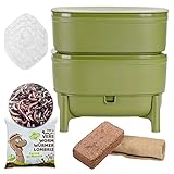Gracias a sus patas y su manguera ajustable, podrás colocar una botella debajo para recoger el té de humus. Sin las patas, será aún más compacto y podrás colocarlo en espacios más reducidos. Práctico cajón para recoger el vermicompost del compartimento inferior.