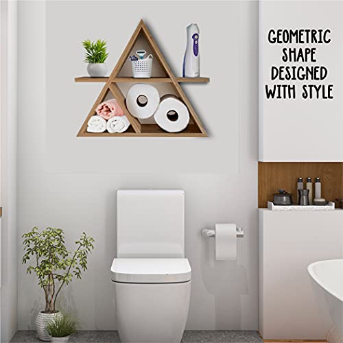 Nu Spin Triangle Floating Shelf For Crystals - One Of A Kind Handcrafted Bamboo Shelf – Eco-Friendly Floor, Tabletop Or Wall Shelf For Meditation, Easy To Mount - Extremely Sturdy #TOP6