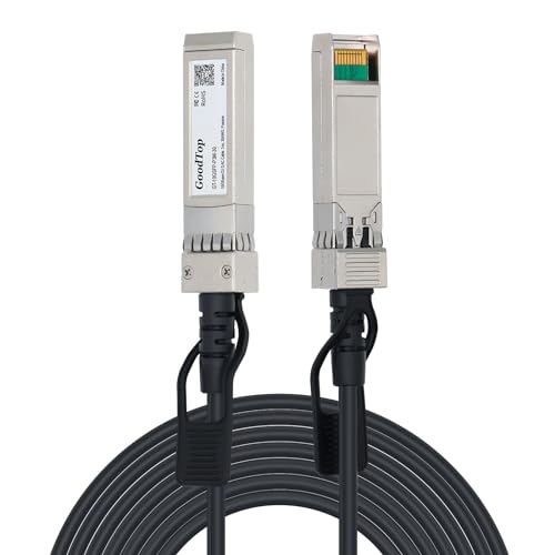 GoodTop 10G SFP+ Twinax Cable, Direct Attach Copper(DAC) Passive Cable, 3m (9.84ft),compatible with Cisco,Mikrotik, Intel, Fortinet, Netgear, D-Link, Supermicro, TP-Link