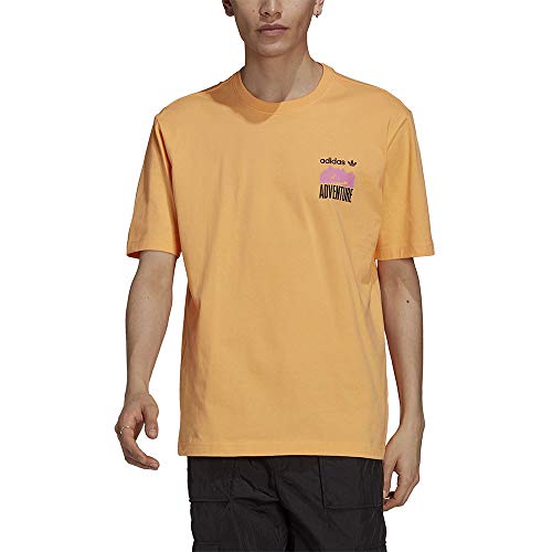 T-shirt Adidas GN2349 homme vêtement sport décontracté orange taille S