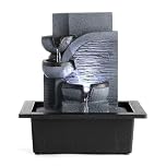 Dyna-Living Indoor Tabletop Fountain Water Fountain with LED Light and Calming Water Sound Relaxation Fountain for Home Bedroom Office Décor