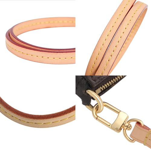 Image of Genuine Vachetta Leather Shoulder Bag Strap Replacement for Handbag or Purse(Apricot-Width:0.39in&Length:35.4in,Single Buckle)