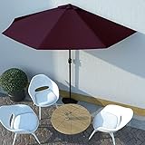 Tamaño del producto: Dimensiones totales: 300 x 150 x 253 cm (L x An x Al), Altura total: 253 cm; Tejido: 100 % poliéster, Diámetro del poste: 38 mm; Incluye 5 varillas de acero; Con tomas de aire y sistema de manivela.