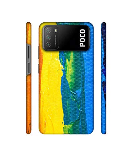 Image of Amazon Brand - Solimo Designer Multicolor Line Color On Canvas 3D Printed Hard Back Case Mobile Cover for Mi Poco M3