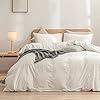 BESTOUCH Duvet Cover Set 100% Washed Cotton Linen Feel Super Soft Comfortable Chic Lightweight 3 PCs Home Bedding Set…