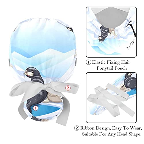 Chapeaux de travail JDEZ 2PCS avec bandeau absorbant et calot réglable mixte