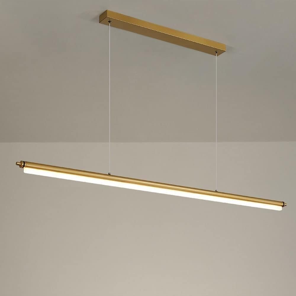Lustre linéaire LED doré en aluminium pour îlot de cuisine
