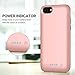 QTshine Battery Case for iPhone 6/6s/7/8, Upgraded [6000mAh] Protective Portable Charging Case Rechargeable Extended Battery Pack for Apple iPhone 6/6s/7/8 (4.7') - Rose Gold