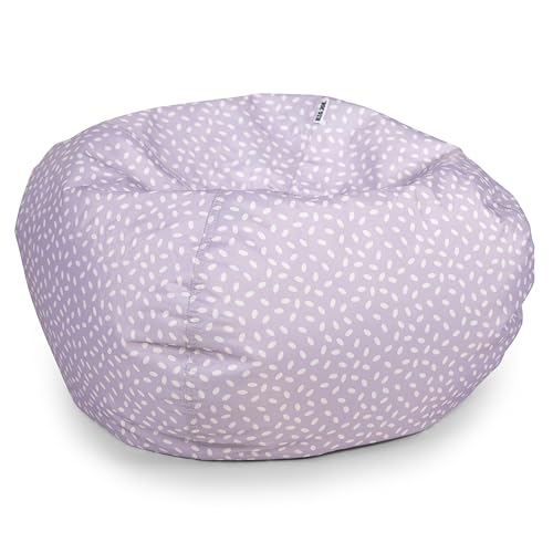 Big Joe Classic Bean Bag Chair for Kids Bedroom and Reading Nook, Easy-Clean Petal Pip Lilac, Durable Nylon Polyester Blend, 2 feet Refillable