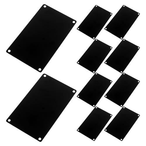 WEKADRIN 10 Stück Teiliges Schwarze Aluminium-gravurplatten mit Löchern Dicke Blanko Metallschilder für DIY Gravur Vielseitige Namensschilder und Beschriftungen im Büro Werkstattbereich