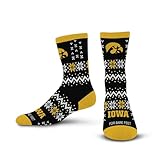 For Bare Feet NCAA IOWA HAWKEYES Team Sweater Crew Sock Team Color LARGE