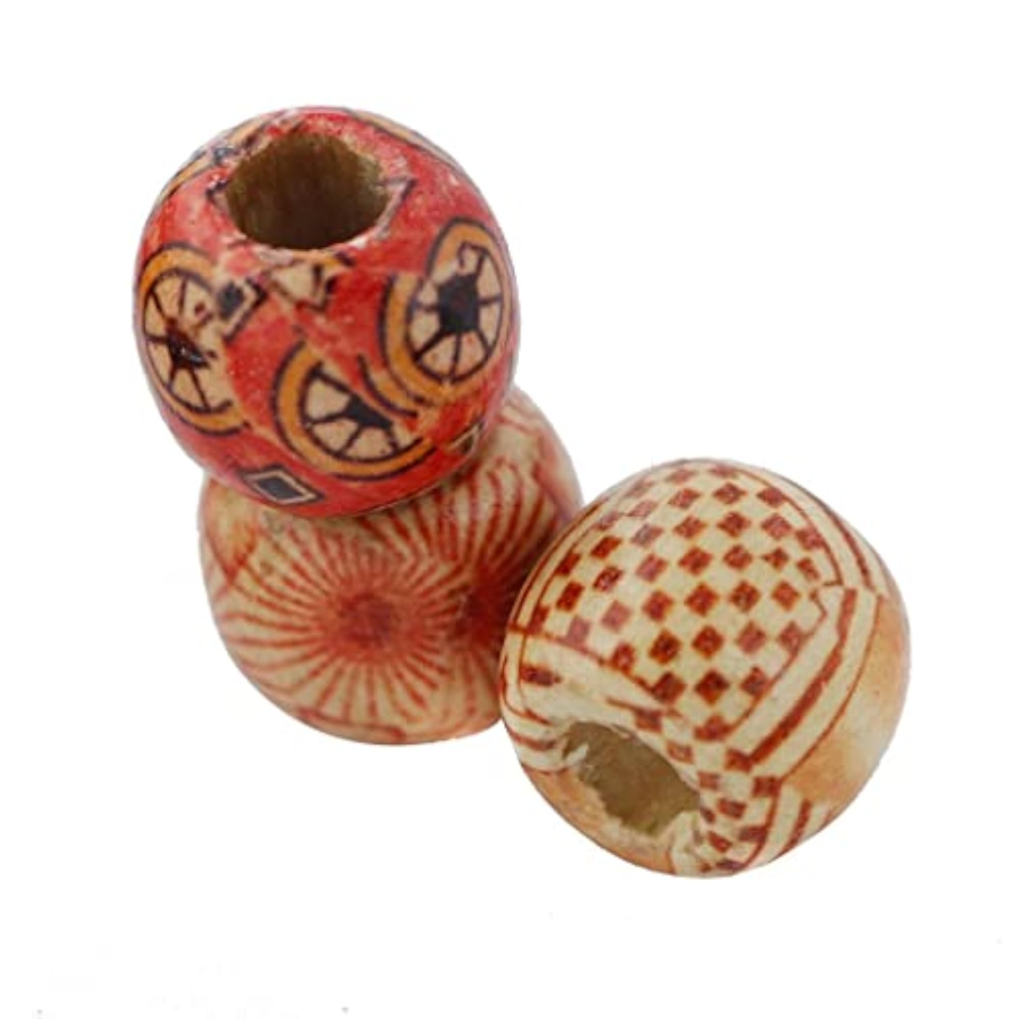 Mixed Round Wooden Beads, 12x100pcs, 12mm