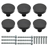 Photo Gallery fralnfit set di 6 pomelli per armadietti, maniglie nere per armadi, maniglie nere opache, pomelli per ante in lega di alluminio con 6 viti, pomelli rotondi per cassetti per camera da letto, cucina, Photo Gallery fralnfit set di 6 pomelli per armadietti, maniglie nere per armadi, maniglie nere opache, pomelli per ante in lega di alluminio con 6 viti, pomelli rotondi per cassetti per camera da letto, cucina,
