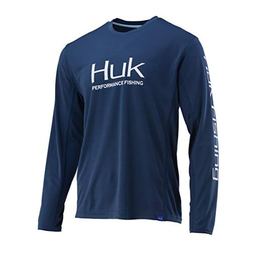 Huk Men's Icon X Long Sleeve Fishing Shirt with Sun Protection, Sargasso Sea, Large