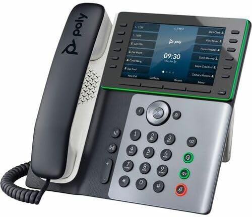 Poly Edge E550 IP Phone - Corded - Corded - NFC, Wi-Fi, Bluetooth - Desktop - VoIP - IEEE 802.11a/b/g/n - 2 x Network (RJ-45) - PoE Ports