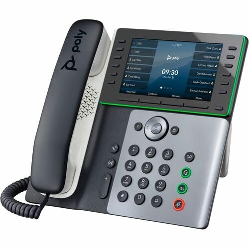 Poly Edge E550 IP Phone - Corded - Corded - NFC, Wi-Fi, Bluetooth - Desktop - VoIP - IEEE 802.11a/b/g/n - 2 x Network (RJ-45) - PoE Ports