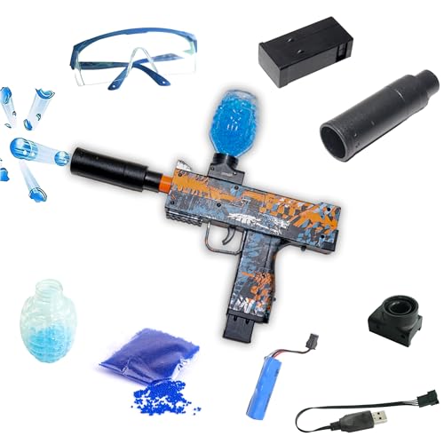 Image of VikriDA Uzi Automatic Gel Ball Blaster Gun | Outdoor Shooting Toy for Adults with 2500 Soft Gel Balls for Fun Battles
