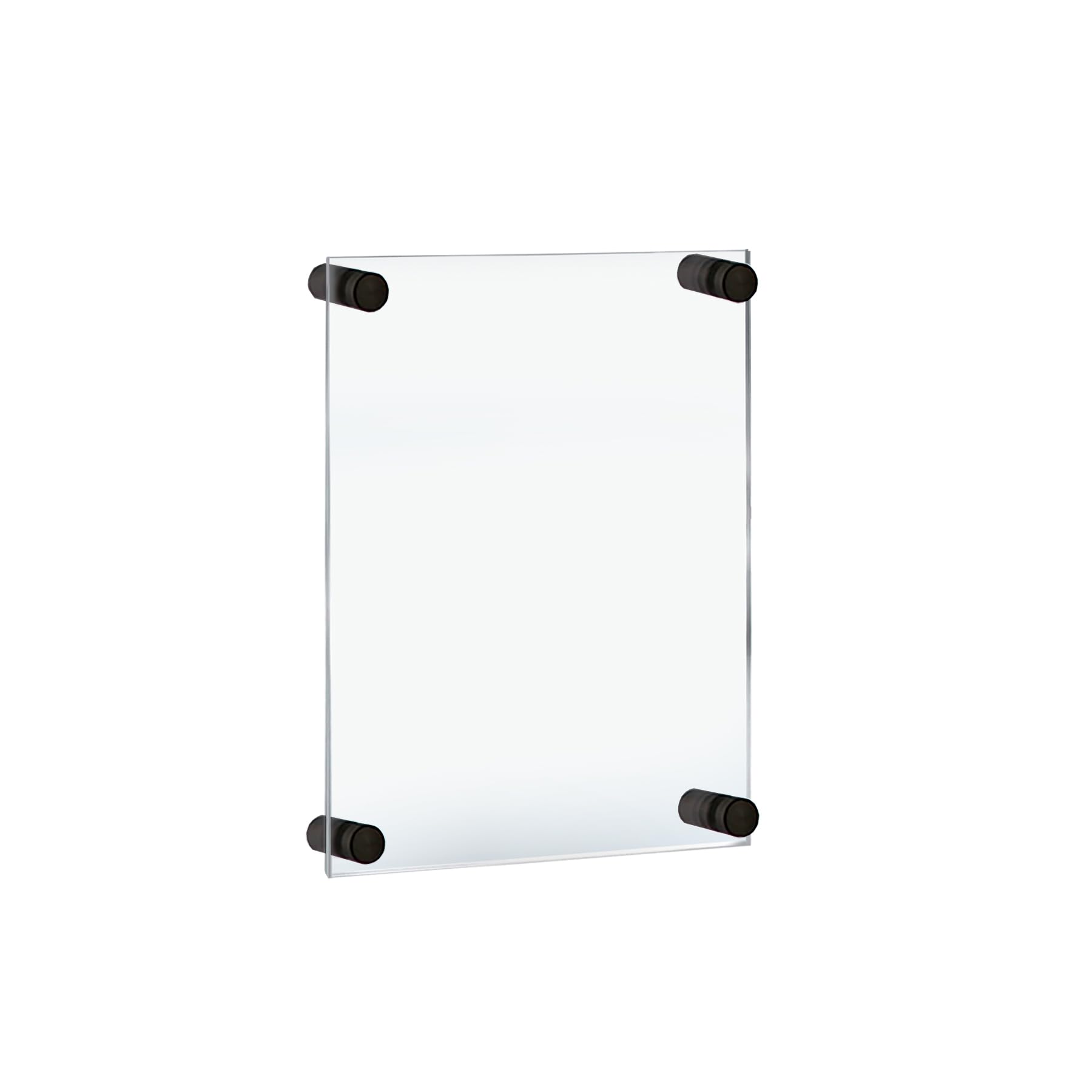 Azar Displays 105506-BLK Acrylic Floating Double Panel Wall Frame,8.5" x 14" Graphic Size, Overall Frame Size: 12.5" x 18", Black