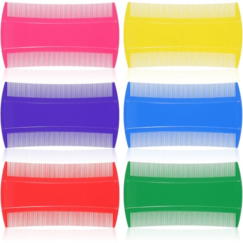 6 Pcs Lice Comb, 6 Color Detangling Fine Hair Combs for Lice Remo...