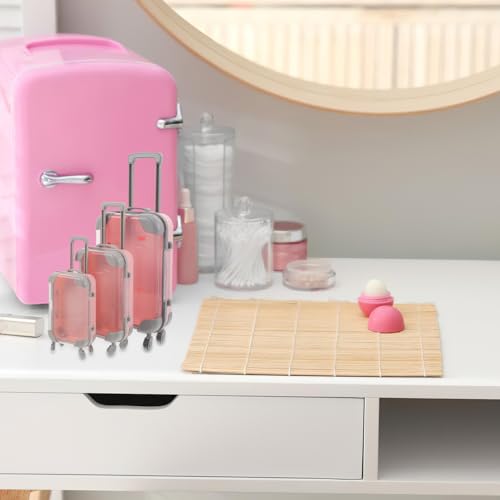 Étuis extensions de cils mini ABS rose : lot de 3 boîtes compactes à roulettes voyage - 6