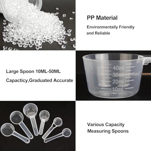 Miniatura 6 de Juego De 6 Cucharas Dosificadoras Transparentes Cucharas De Medición Y Gramo Conjunto Para Café, Detergente En Polvo Y Proteínas